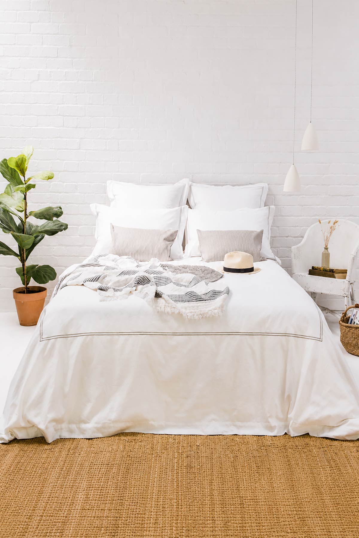Silver 2 Row cord 400TC Bedding by Beaumont & Brown