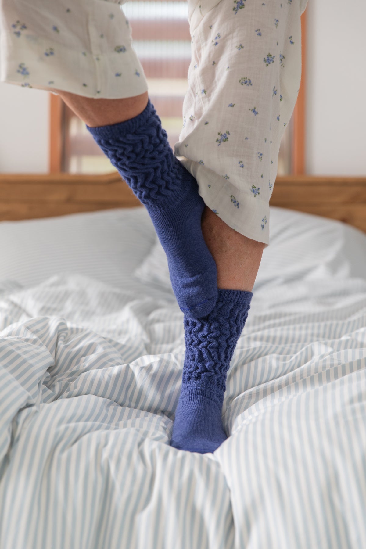 Alpaca Bed Socks- Woad