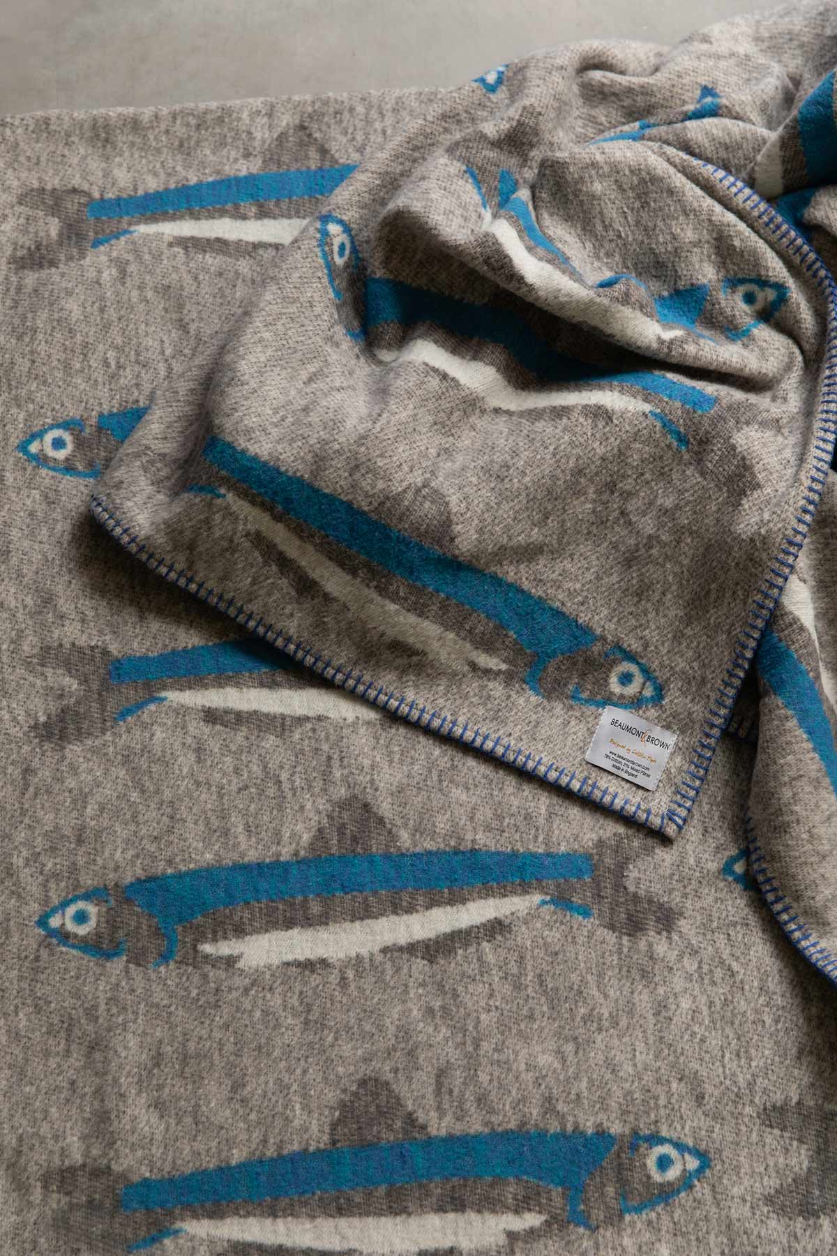 Blue Fish Design Blanket by Beaumont & Brown