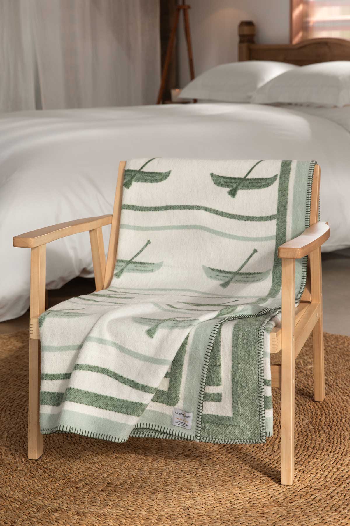 Green Rowing Boat Design Blanket (225Wx170Lcm)
