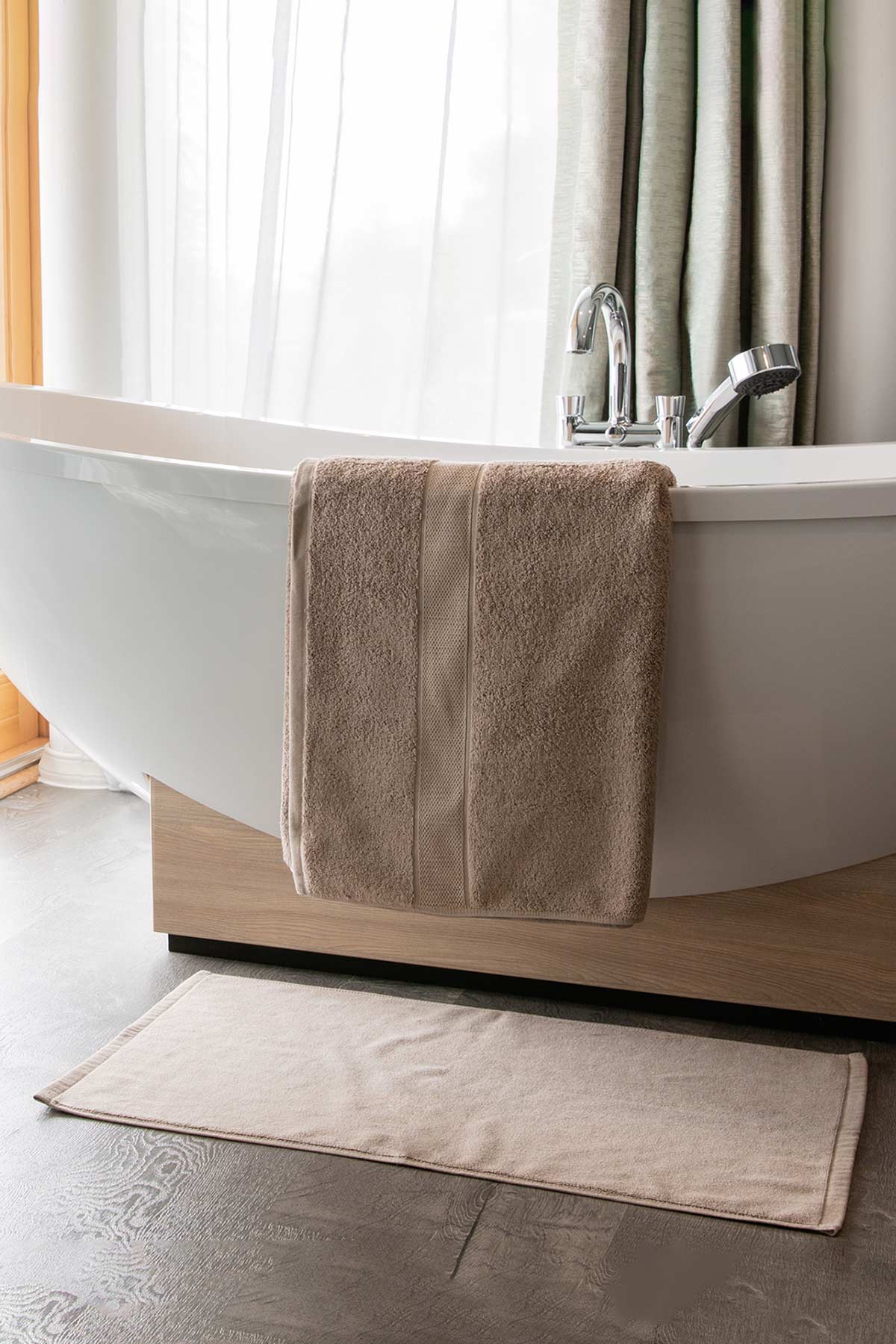 Latte Lightweight Bath Mat by Beaumont & Brown