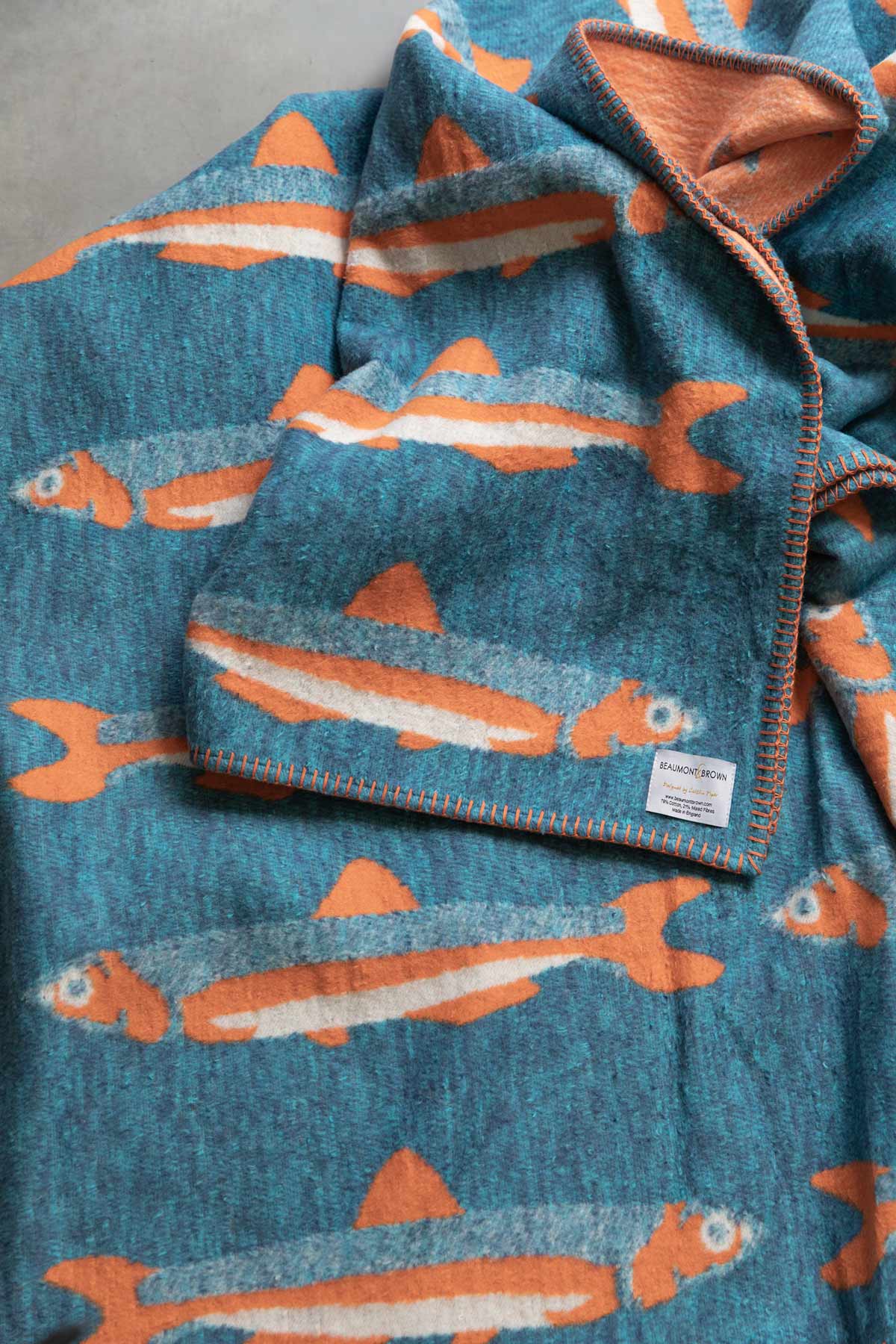 Orange Fish Design Blanket by Beaumont & Brown