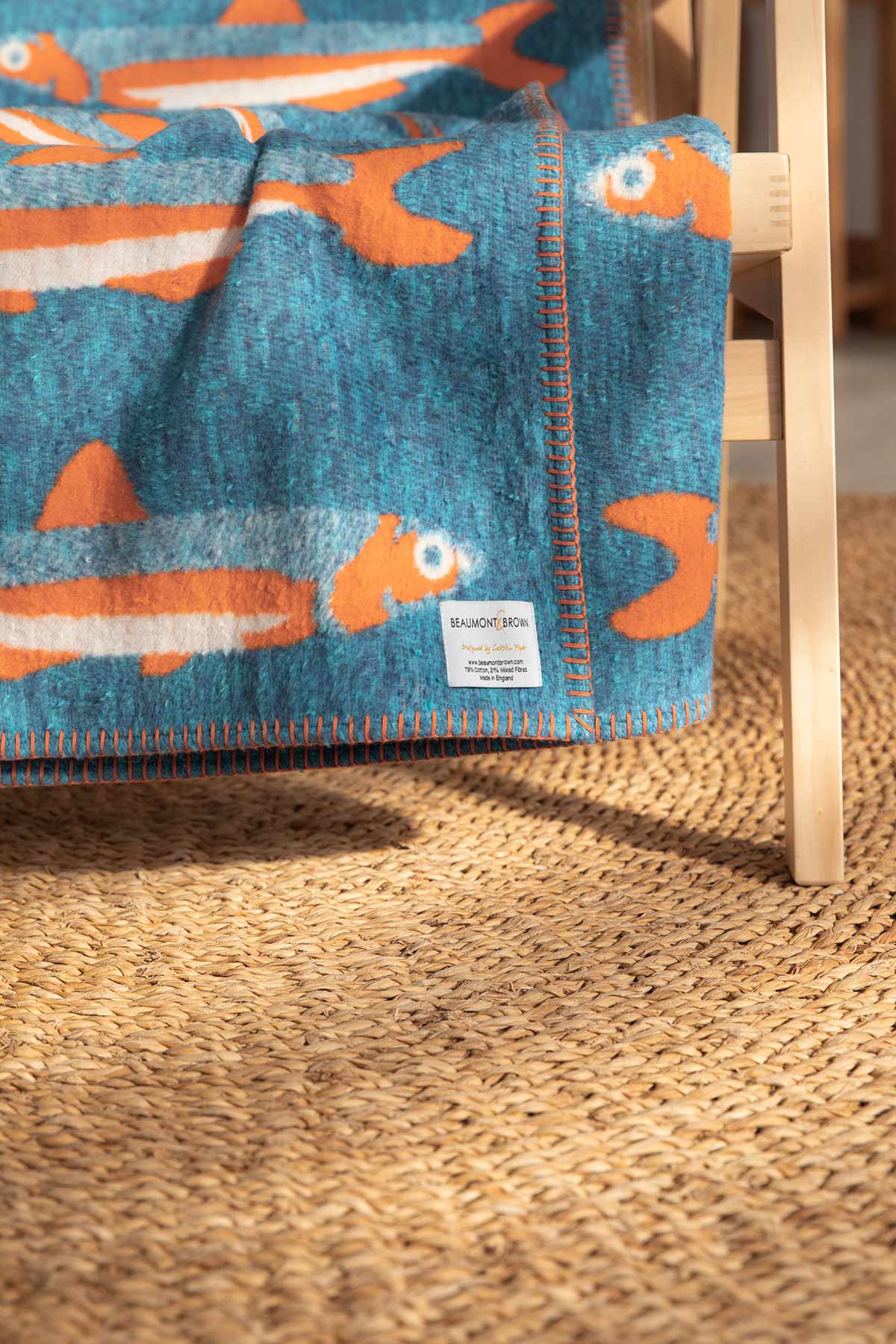 Orange Fish Design Blanket by Beaumont & Brown