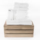 Pure white cotton towels by Beaumont & Brown