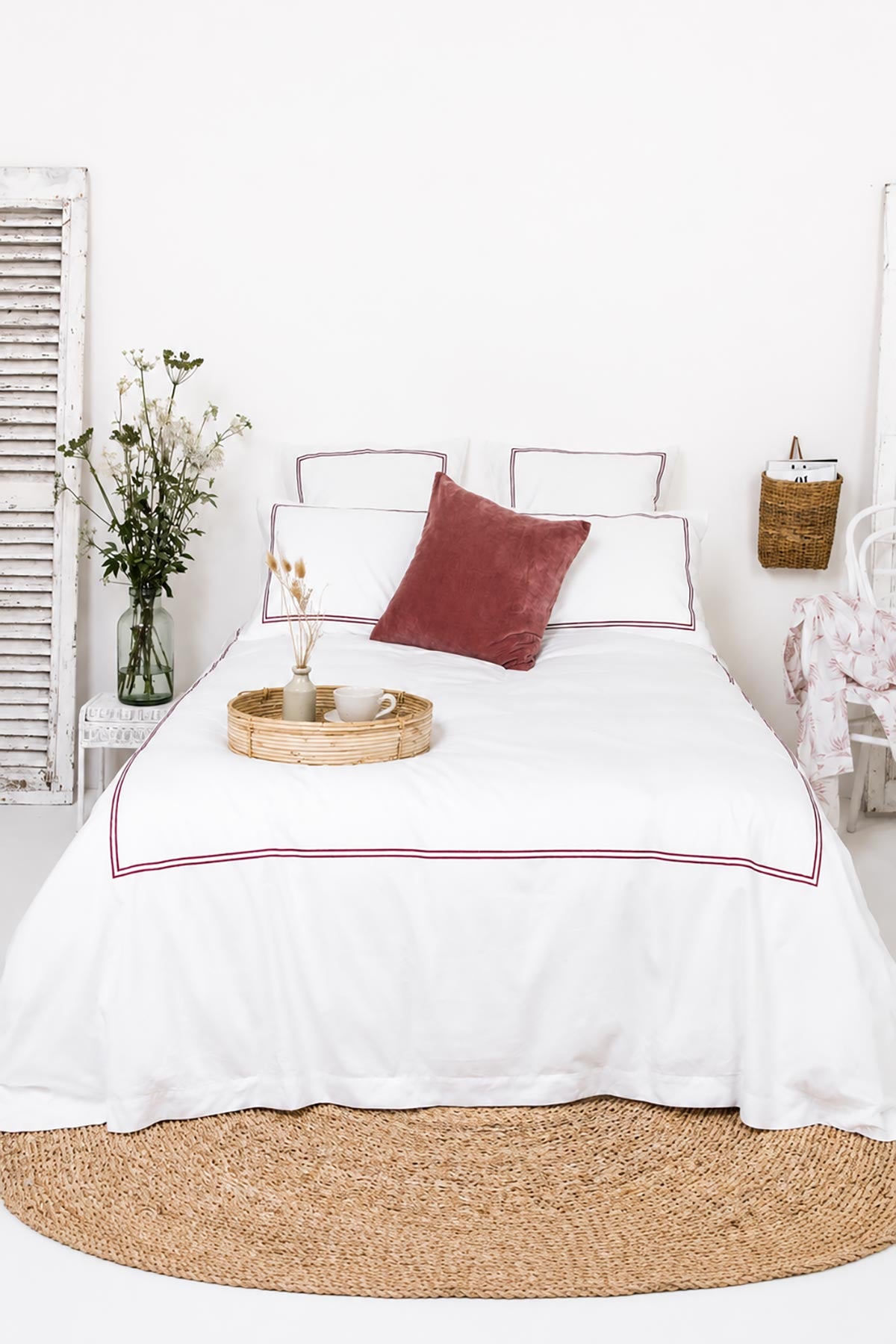 Red 2 Row Cord 400TC Bedding by Beaumont & Brown