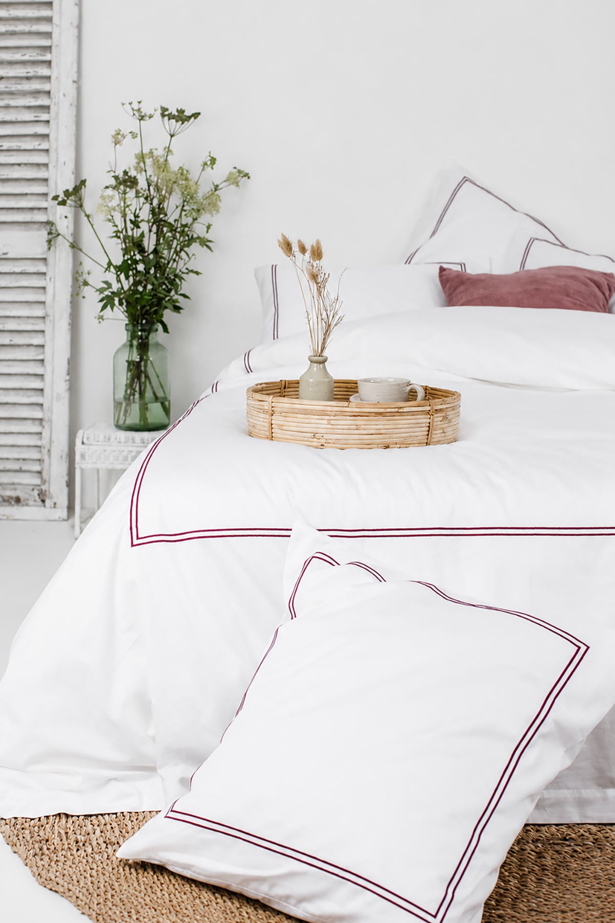 Red 2 Row Cord 400TC Bedding by Beaumont & Brown