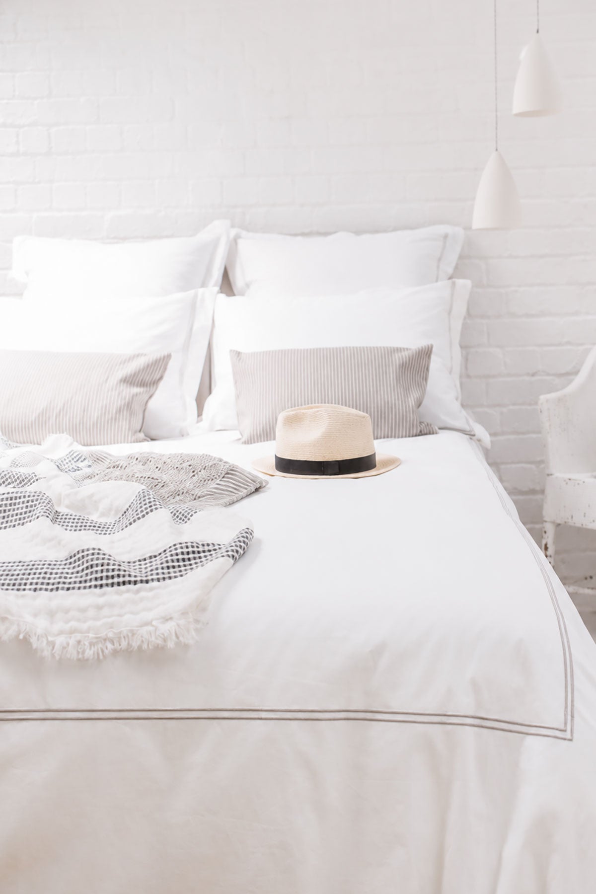 Silver 2 Row cord 400TC Bedding by Beaumont & Brown