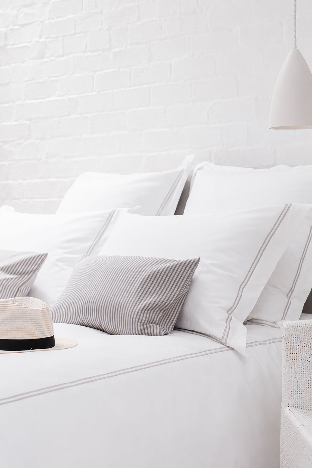 Silver 2 Row Cord 400TC Pillowcases by Beaumont & Brown