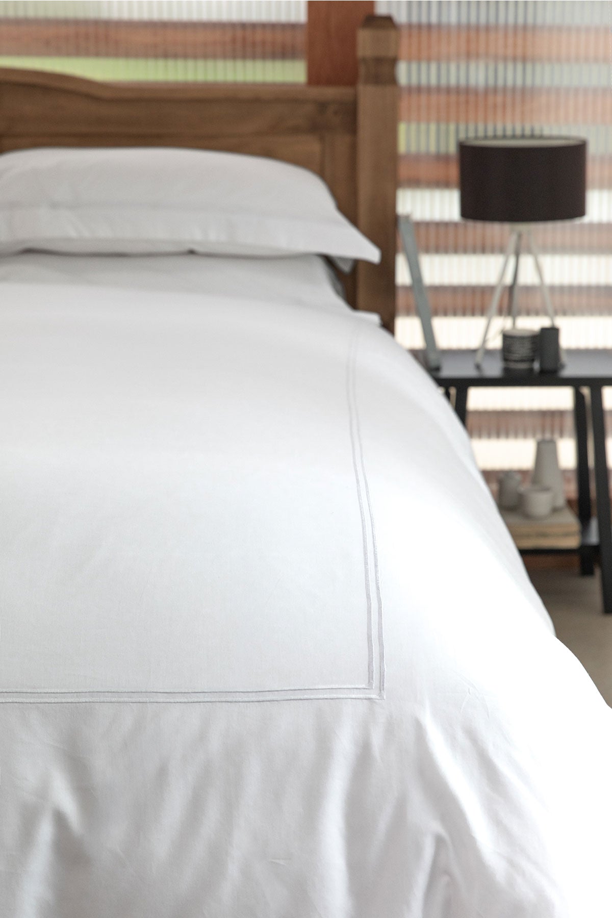 Luxury White 2 Row Cord 400TC Bedding by Beaumont & Brown