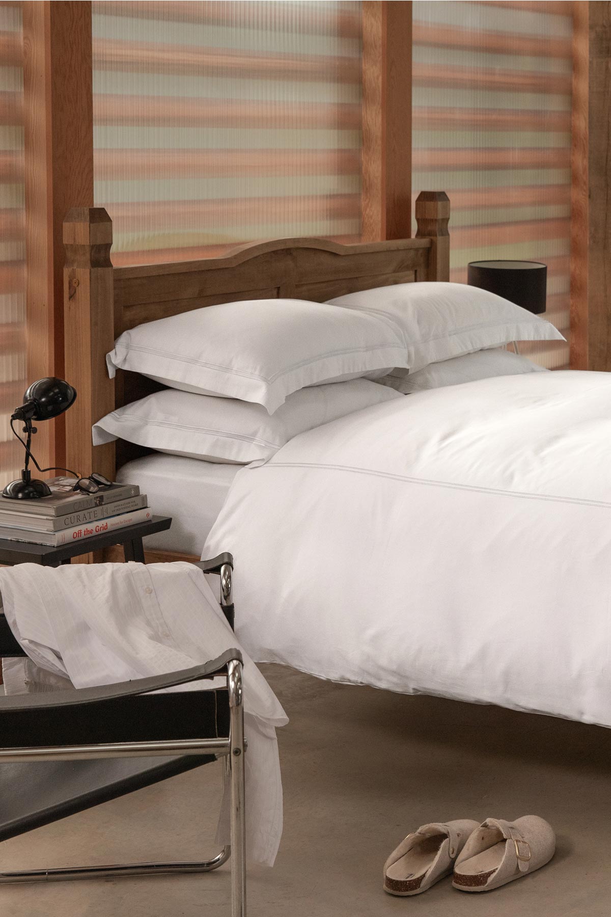 Luxury White 2 Row Cord 400TC Bedding by Beaumont & Brown