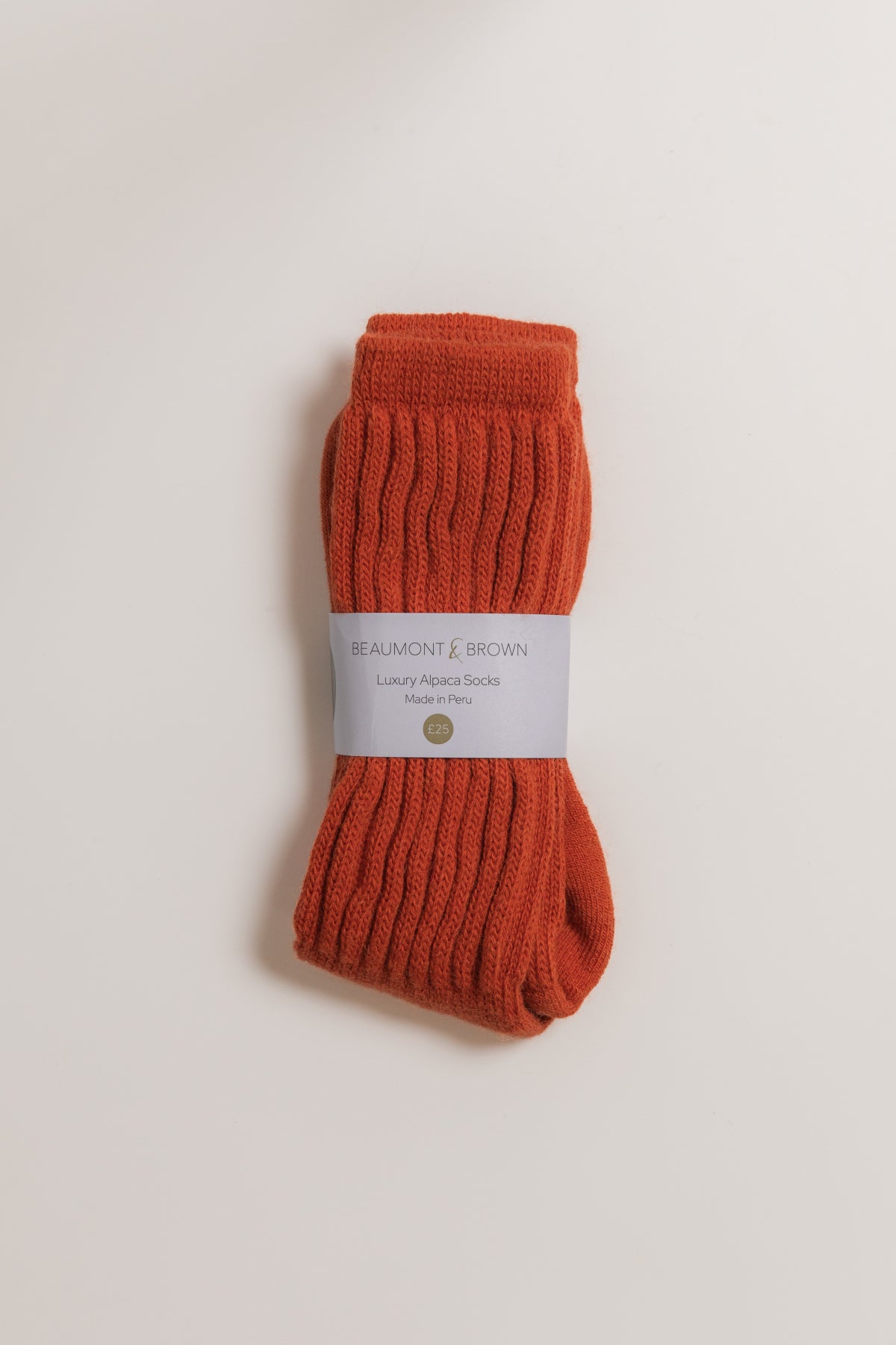 Alpaca Fleece Bed Socks- Burnt Sienna