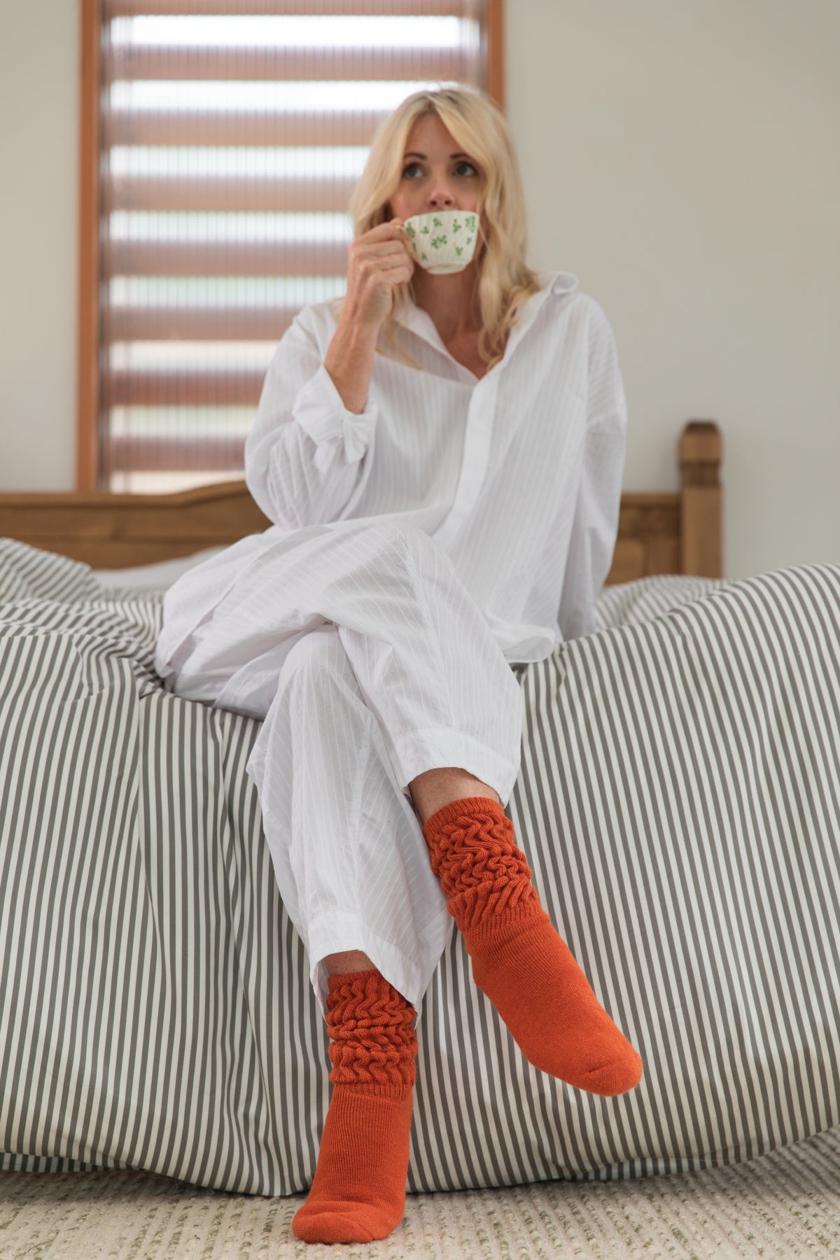 Alpaca Fleece Bed Socks- Burnt Sienna