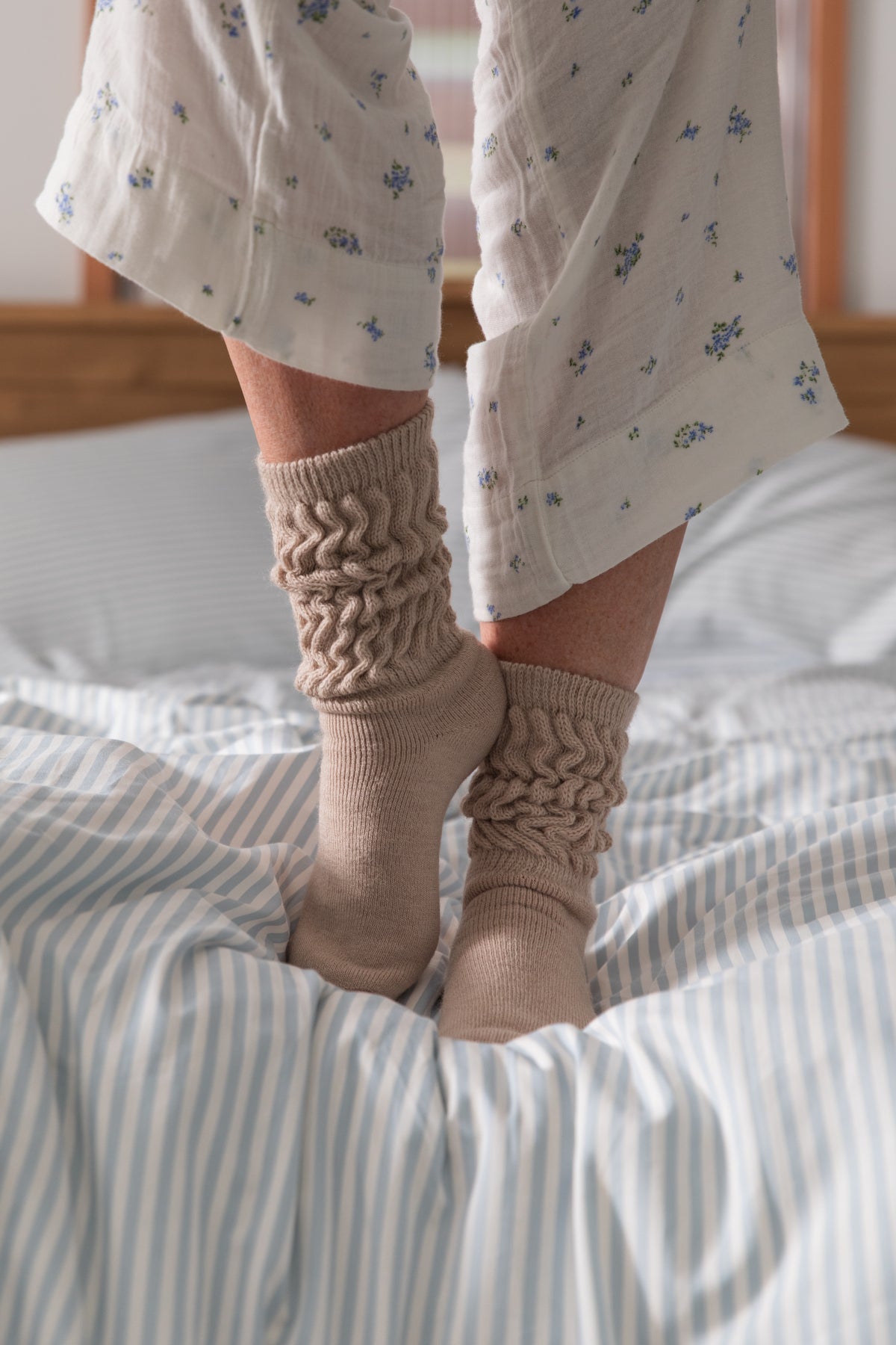 Alpaca Fleece Bed Socks- Cashmere