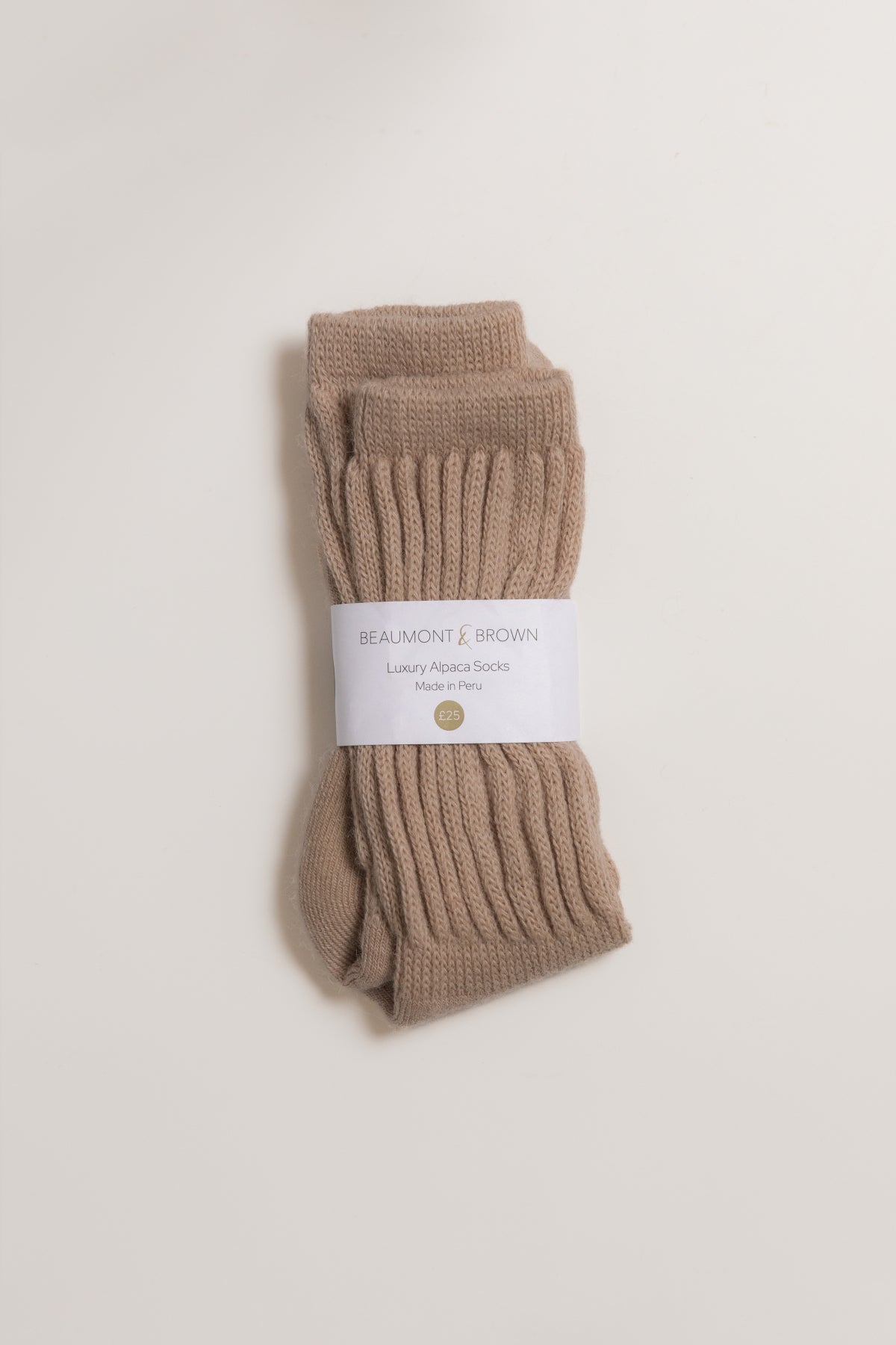 Alpaca Fleece Bed Socks- Cashmere