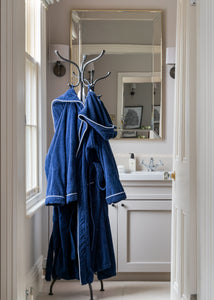 Blue Collared Bath Robe