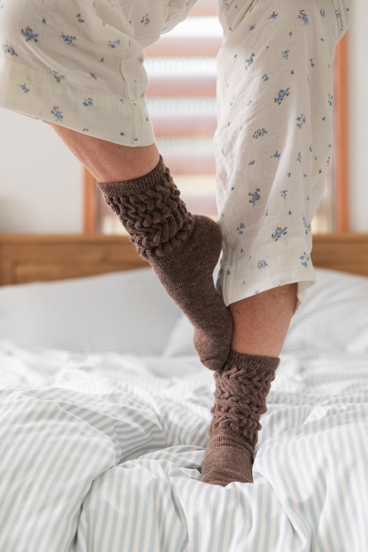 Alpaca Bed Socks- Umber