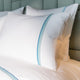 Aqua Blue Cord 400TC Pillowcases from Beaumont & Brown