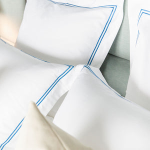 Blue 2 Row Cord Pillow Cases from Beaumont & Brown