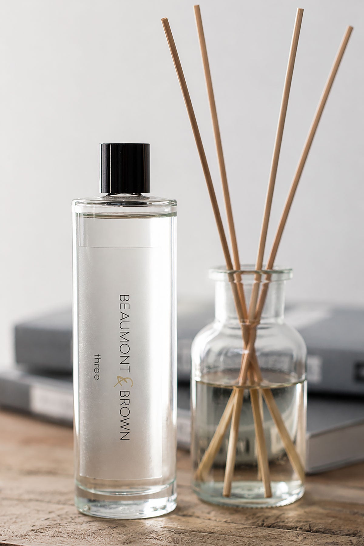 Three- Lavender and Geranium Reed Diffuser by Beaumont & Brown.