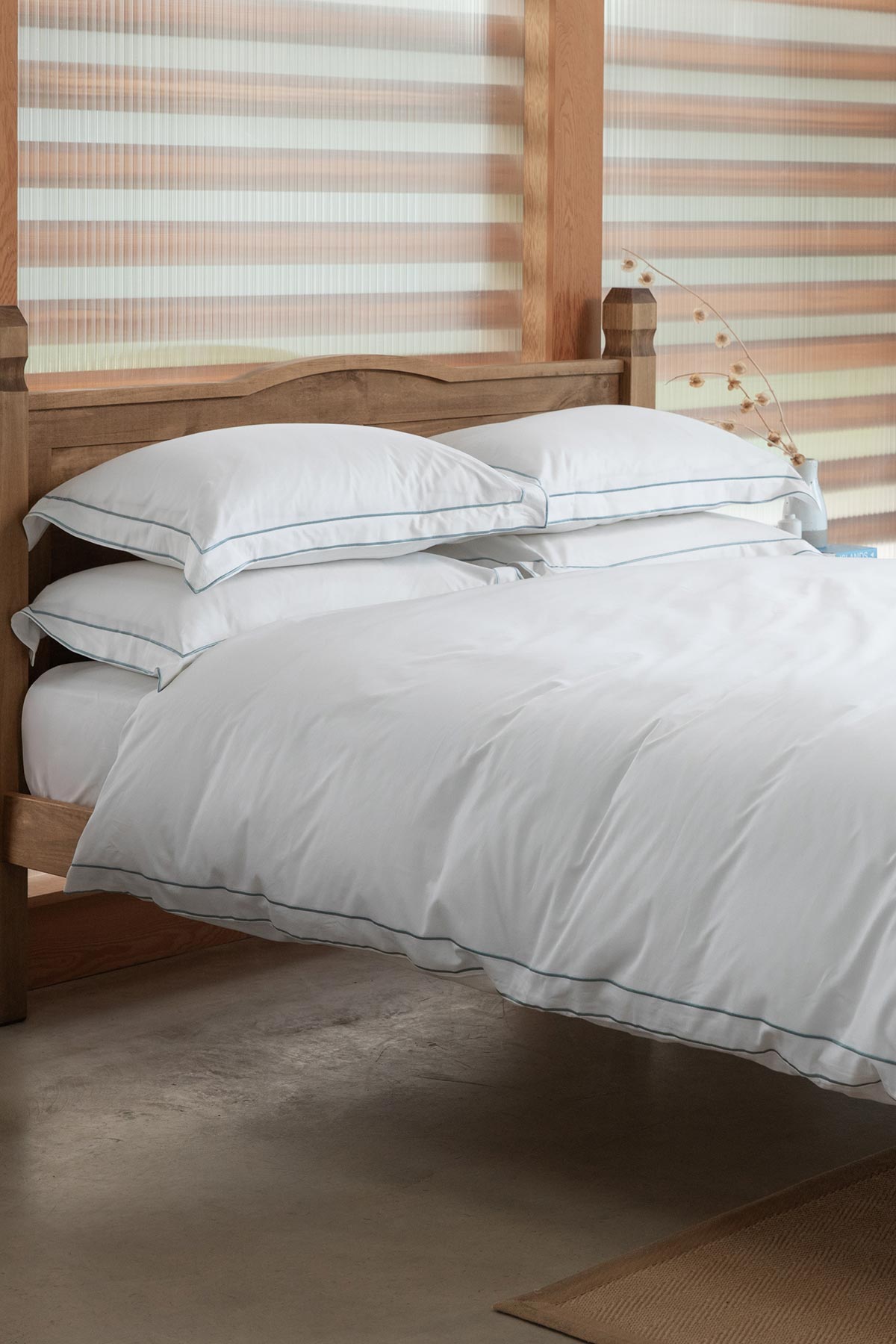 Mist Blue Frame 400TC Bedding by Beaumont & Brown