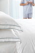 Mist Blue Framed Edged Pillow Cases