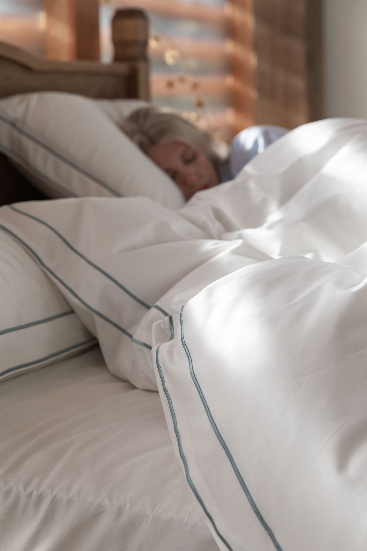 Mist Blue Frame 400TC Bedding by Beaumont & Brown