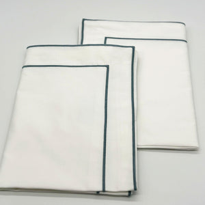Light Blue Framed Edged Pillowcases by Beaumont & Brown