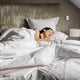 Red 2 Row Cord 400TC Duvet Cover from Beaumont & Brown