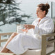 White Hooded Bath Robe from Beaumont & Brown