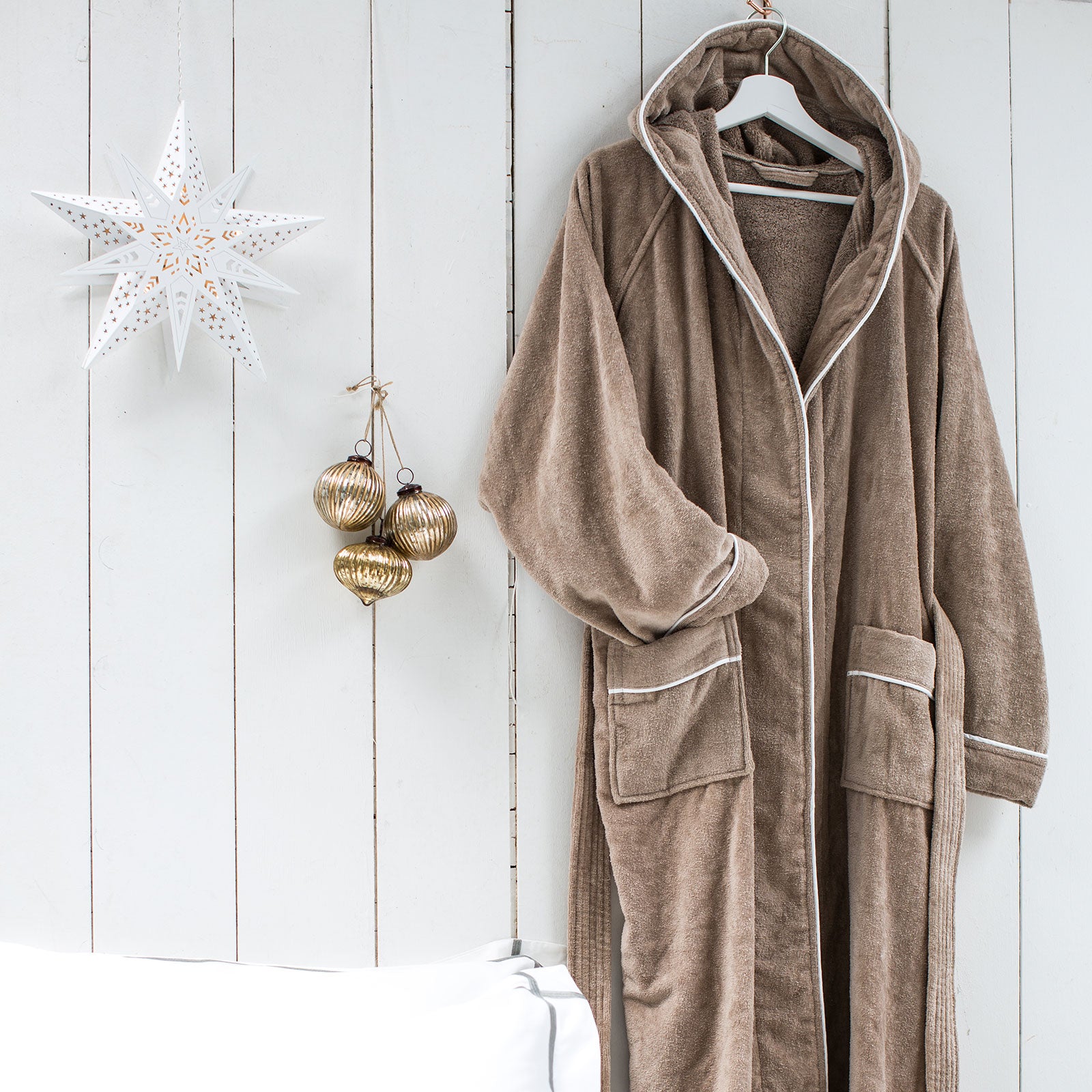 Latte Hooded Bath Robe.
