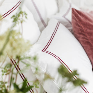 Red 2 Row Cord Pillowcases from Beaumont & Brown