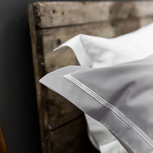 Silver Grey Cross Border Pillow Cases from Beaumont & Brown
