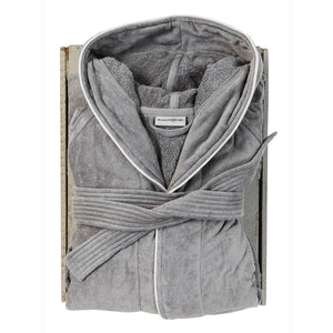 Silver Hooded Bath Robe by Beaumont & Brown