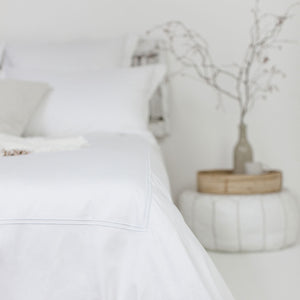 White 2 Row Cord Duvet Cover from Beaumont & Brown