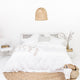 White 2 Row Cord Duvet Cover from Beaumont & Brown